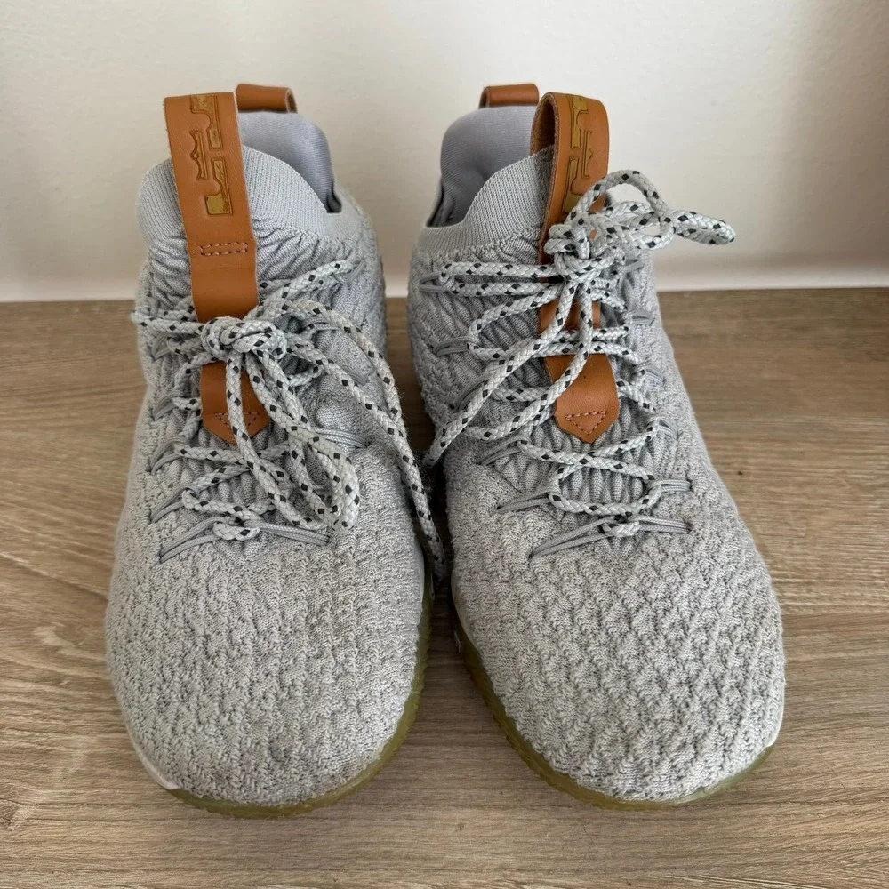 Nike LeBron 15 Low Light Bone Grey Tan AO1755-003 Mens Sneakers Basketball Shoes